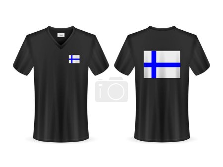 Illustration for T-shirt with Finland flag on a white background. Vector illustration. - Royalty Free Image