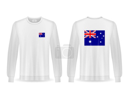 Illustration for Sweatshirt with Australia flag on a white background. Vector illustration. - Royalty Free Image
