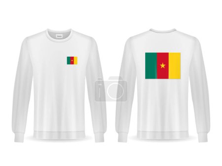 Ilustración de Sudadera con bandera de Camerún sobre fondo blanco. Ilustración vectorial. - Imagen libre de derechos
