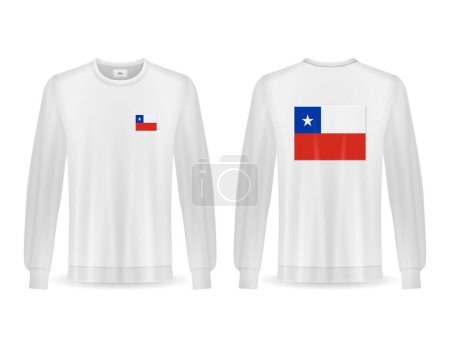 Illustration for Sweatshirt with Chile flag on a white background. Vector illustration. - Royalty Free Image