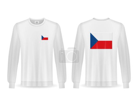 Illustration for Sweatshirt with Czech Republic flag on a white background. Vector illustration. - Royalty Free Image