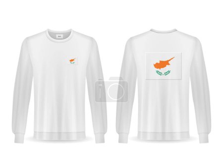 Illustration for Sweatshirt with Cyprus flag on a white background. Vector illustration. - Royalty Free Image