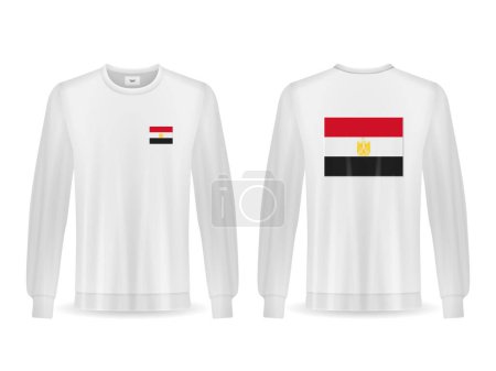 Illustration for Sweatshirt with Egypt flag on a white background. Vector illustration. - Royalty Free Image