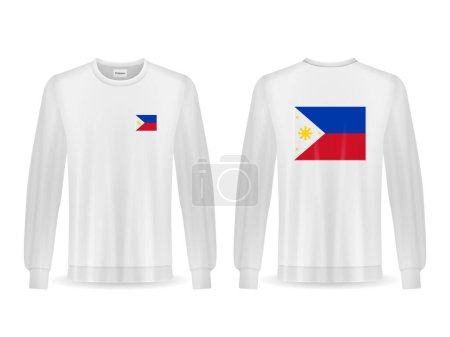Illustration for Sweatshirt with Philippines flag on a white background. Vector illustration. - Royalty Free Image