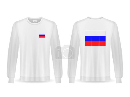 Ilustración de Sudadera con bandera de Rusia sobre fondo blanco. Ilustración vectorial. - Imagen libre de derechos