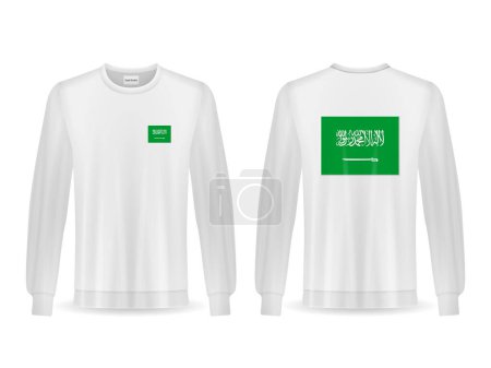 Illustration for Sweatshirt with Saudi Arabia flag on a white background. Vector illustration. - Royalty Free Image