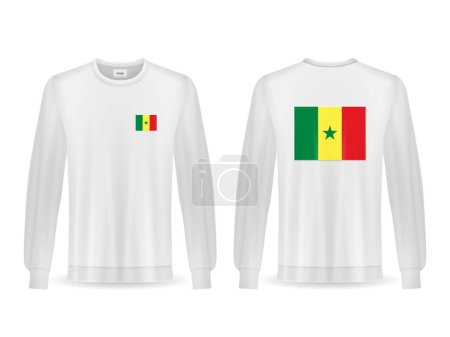 Illustration for Sweatshirt with Senegal flag on a white background. Vector illustration. - Royalty Free Image