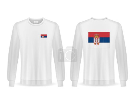 Illustration for Sweatshirt with Serbia flag on a white background. Vector illustration. - Royalty Free Image