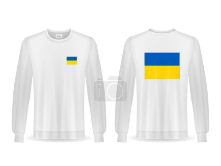 Illustration for Sweatshirt with Ukraine flag on a white background. Vector illustration. - Royalty Free Image