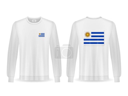 Illustration for Sweatshirt with Uruguay flag on a white background. Vector illustration. - Royalty Free Image