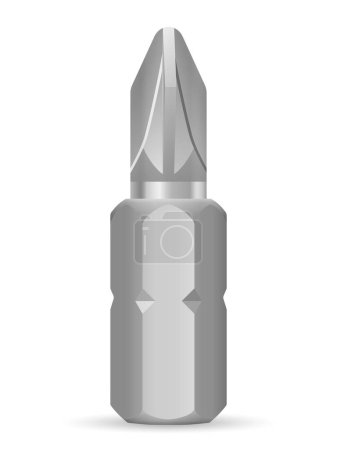 Illustration for Pozidriv screwdriver bit on a white background. Vector illustration. - Royalty Free Image