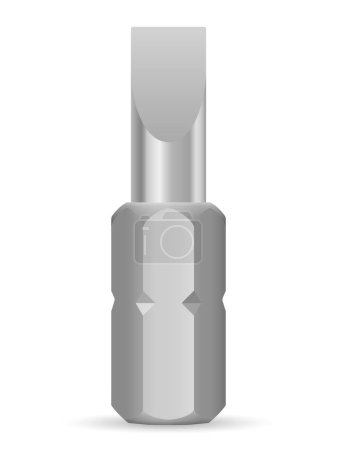 Illustration for Slotted screwdriver bit on a white background. Vector illustration. - Royalty Free Image