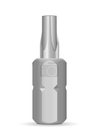 Illustration for Torx screwdriver bit on a white background. Vector illustration. - Royalty Free Image