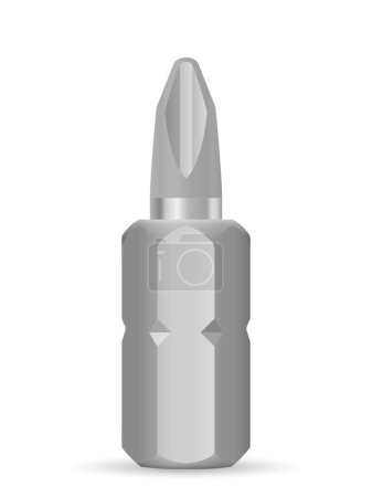 Illustration for Phillips screwdriver bit on a white background. Vector illustration. - Royalty Free Image