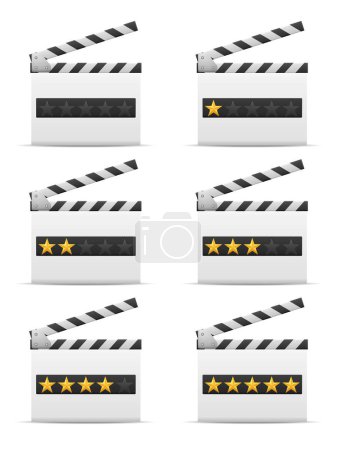 Illustration for Clapperboard rating set on a white background. Vector illustration. - Royalty Free Image