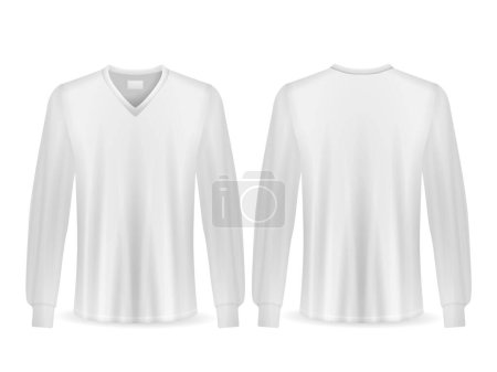 Illustration for T-shirt long sleeve set on a white background. Vector illustration. - Royalty Free Image