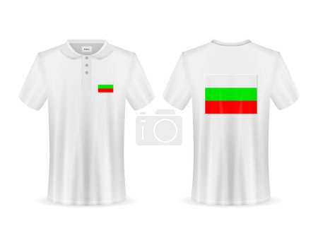 Ilustración de Polo con bandera de Bulgaria sobre fondo blanco. Ilustración vectorial. - Imagen libre de derechos