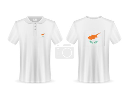 Illustration for Polo shirt with Cyprus flag on a white background. Vector illustration. - Royalty Free Image