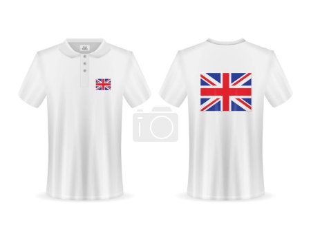 Ilustración de Polo con bandera del Reino Unido sobre fondo blanco. Ilustración vectorial. - Imagen libre de derechos
