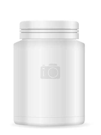 Plastic jar on a white background. Vector illustration.
