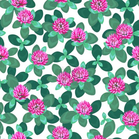 Photo for Seamless pattern design with illustrations of clover flowers. Pattern for product packaging, fabric, wallpapers, home textile, wrapping paper and stationery - Royalty Free Image