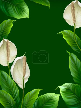 Foto de Fondo con ilustraciones de flores de Anthurium. Arte digital - Imagen libre de derechos