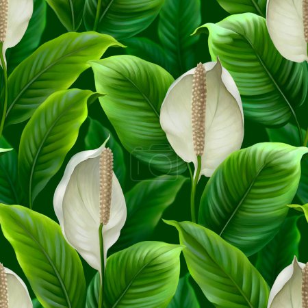 Photo for Anthurium flower. Seamless pattern design. Digital art - Royalty Free Image
