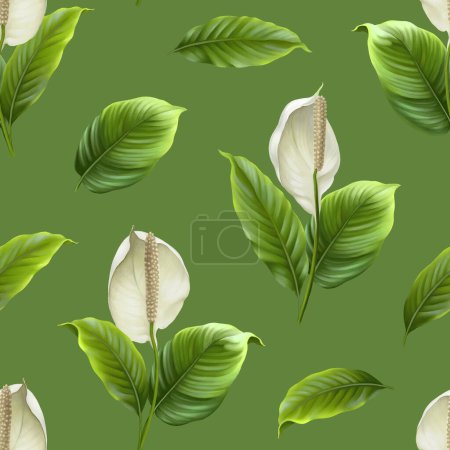 Photo for Anthurium flower. Seamless pattern design. Digital art - Royalty Free Image