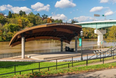 Photo for Morgantown, WV - 23 October 2016: Hazel Ruby McQuain park and stage by the river in West Virginia - Royalty Free Image