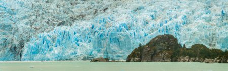 Photo for Panorama of Amalia glacier with detail of the fissures and rocks in its path - Royalty Free Image