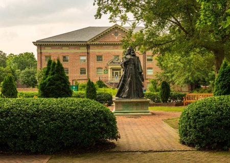 Photo for Williamsburg, VA - 17 June 2023: Statue of Rev James Blair, founder of William and Mary college - Royalty Free Image