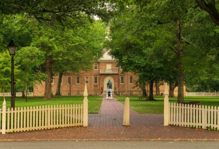 Photo for Wren building entrance at William and Mary college in Williamsburg Virginia - Royalty Free Image