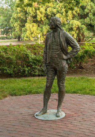 Photo for Williamsburg, VA - 17 June 2023: Statue of alumnus Thomas Jefferson on campus of William and Mary college - Royalty Free Image