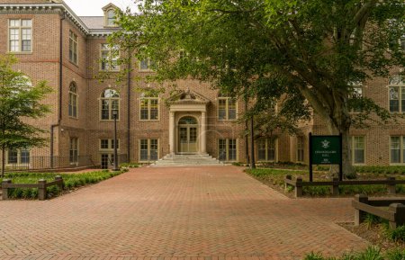 Photo for Williamsburg, VA - 17 June 2023: Entrance to Chancellors Hall at William and Mary college - Royalty Free Image