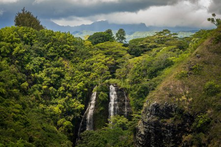 Photo for Opaekaa Falls seen from the overlook in the Wailua river area of Kauai - Royalty Free Image