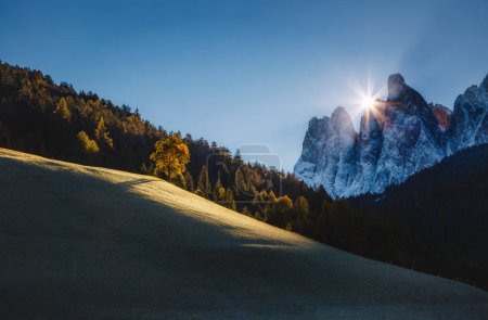Photo for Morning in St. Magdalena village. Picturesque and gorgeous scene. Location place Funes Valley (Villnob), Odle Group range, Dolomiti. Province of Bolzano - South Tyrol, Italy. Europe. Beauty world. - Royalty Free Image