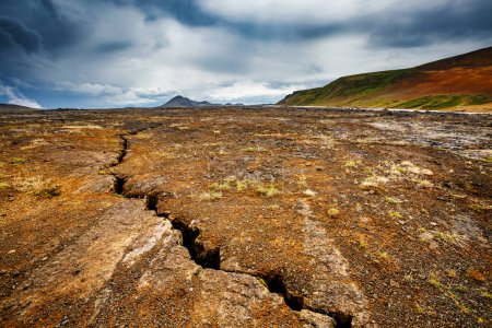 Photo for Exotic view of the geothermal valley Leirhnjukur. Popular tourist attraction. Dramatic and picturesque scene. Location place Myvatn lake, Krafla, Iceland, Europe. Discover the world of beauty. - Royalty Free Image