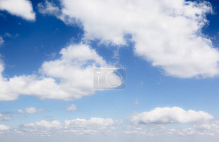 Photo for Fantastic view of the azure sky on a sunny day with fluffy clouds. Picturesque and gorgeous scene. Ecology landscape - climate change in the environment. Artistic picture. Beauty world. - Royalty Free Image