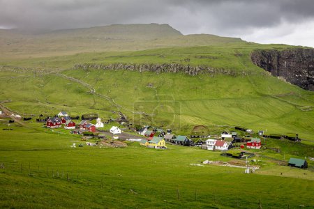 Foto de Pueblo de Mykines en las Islas Feroe - Imagen libre de derechos