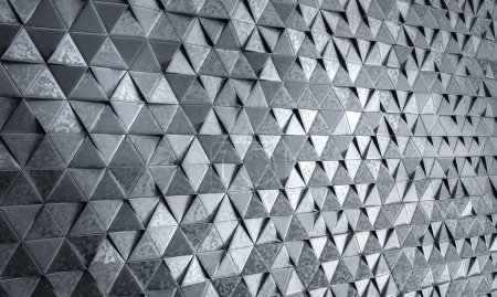 Foto de Fondo con formas triangulares en metal galvanizado. 3d renderizar - Imagen libre de derechos