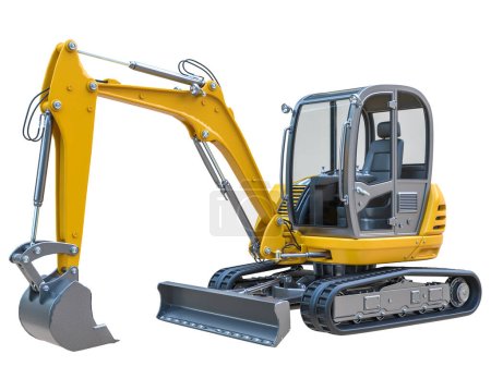 Photo for Small yellow excavator. isolated - Royalty Free Image