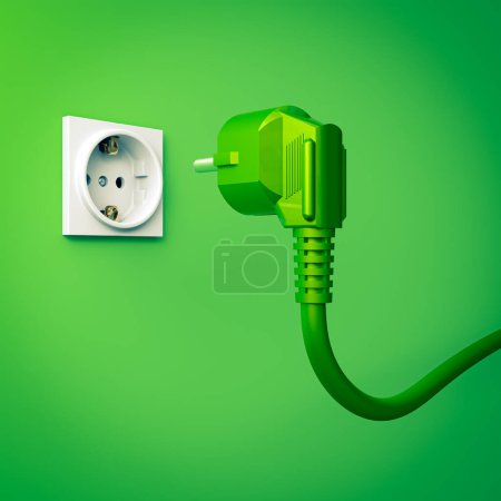 Téléchargez les photos : Electrical plug and wall outlet. 3d render background - en image libre de droit