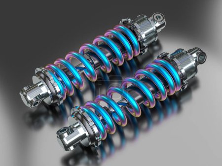 Photo for Car shock absorbers with spring . 3d render - Royalty Free Image
