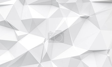 Photo for 3d render white geometric polygon background - Royalty Free Image
