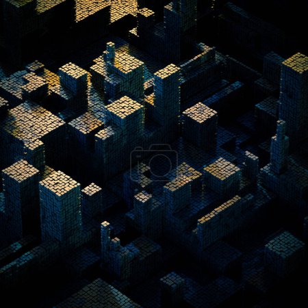 Foto de Abstracto 3d renderizar fondo con formas geométricas cúbicas - Imagen libre de derechos