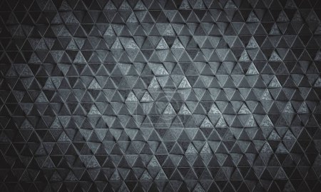 Photo for 3d render background with triangular texture and dark galvanised metal - Royalty Free Image