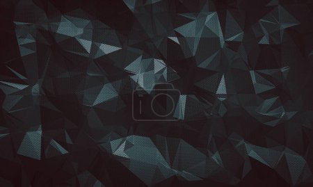 Photo for 3D render of a geometric background with triangular mosaic shapes dark - Royalty Free Image