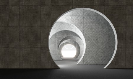 Foto de Estructura con agujeros en hormigón. 3d renderizar - Imagen libre de derechos