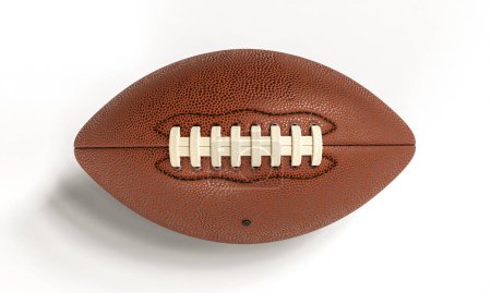 Photo for American leather football ball on a white background, top view. 3d render - Royalty Free Image