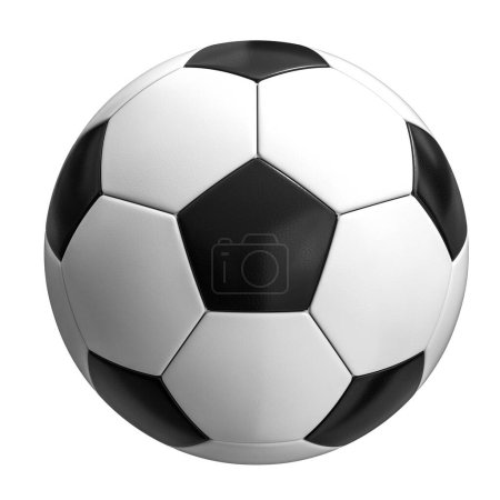 Foto de Bola de fútbol clásico aislado en blanco. 3d renderizar - Imagen libre de derechos